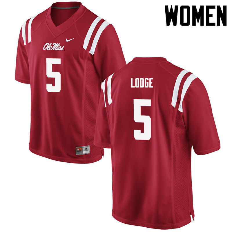 DaMarkus Lodge Ole Miss Rebels NCAA Women's Red #5 Stitched Limited College Football Jersey ZEW6358EZ